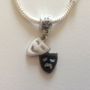 “MASK” Dangling Charm Bead For European Style Charm Bracelets
